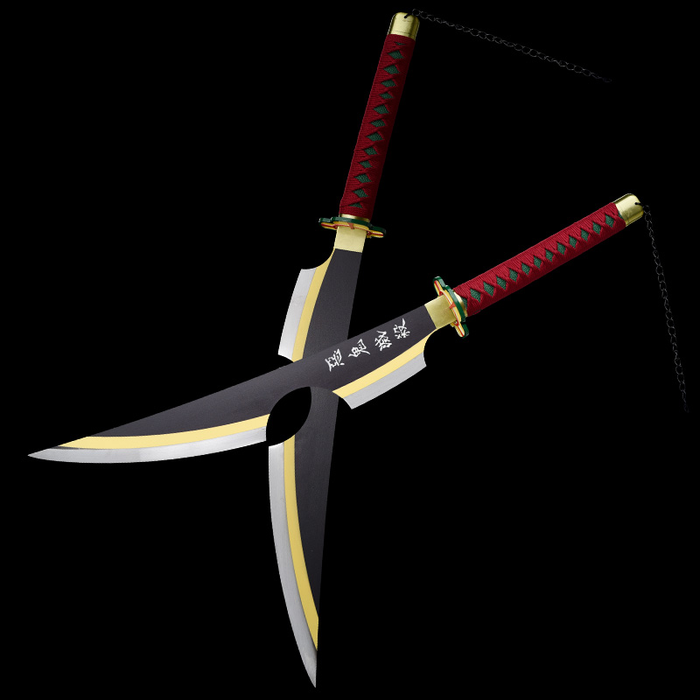 Metal Sword - DEMON SLAYER - Tengen Uzui METAL TWIN Sword DOUBLE Metal SWORD