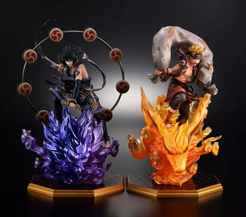 Naruto Shippuden Figurine Precious G.E.M. Series Naruto Uzumaki Wind God & Sasuke Uchiha Thunder God 28cm Figure