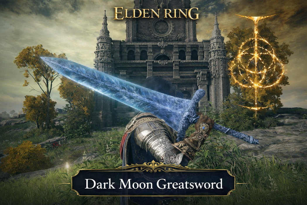 Elden Ring Dark Moon Greatsword with Backboard Metal Sword 388