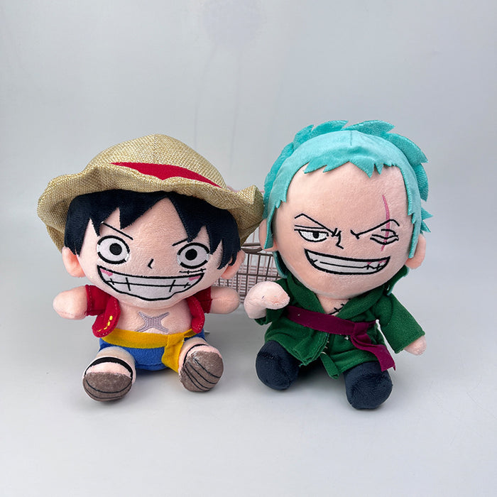 One Piece Sitting Luffy / Roronoa Zoro Plush Toy