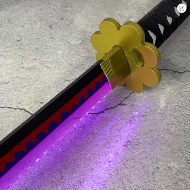One Piece Zoro Shusui Light up Wooden Katana (Purple) G310