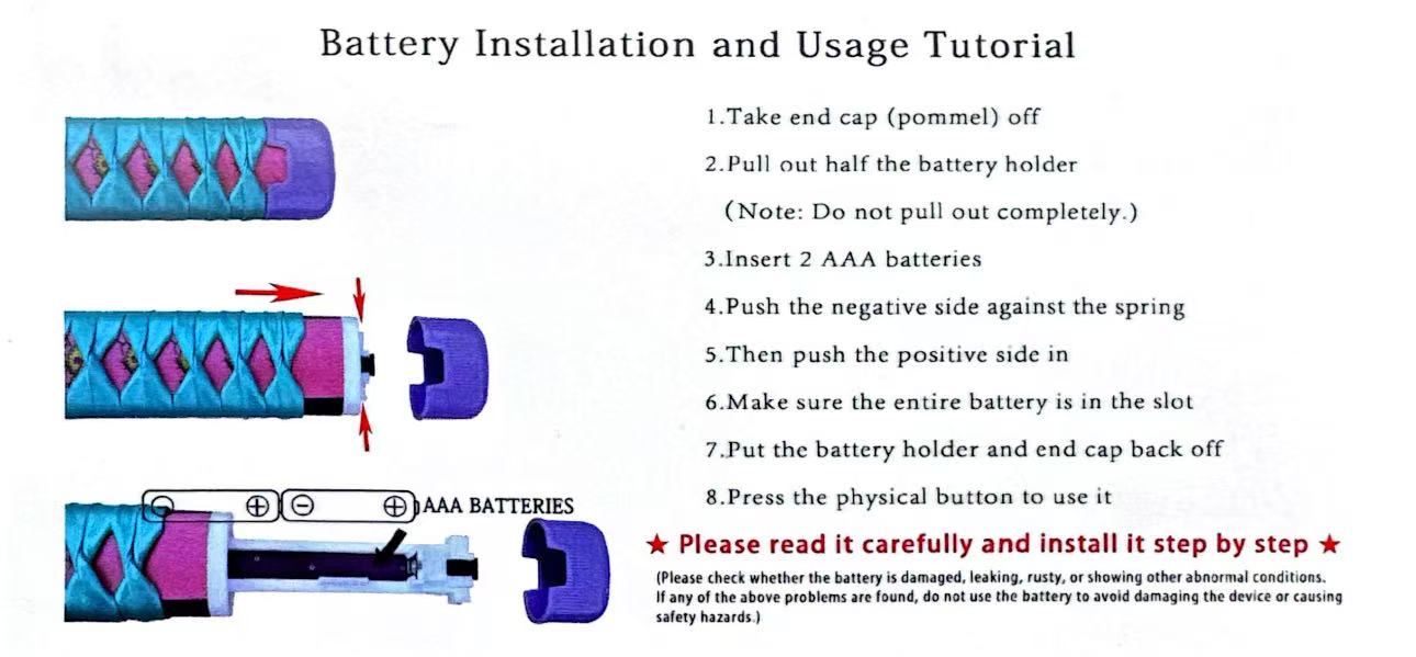 Demon Slayer Muichiro Light up Wooden Katana (Blue) G206