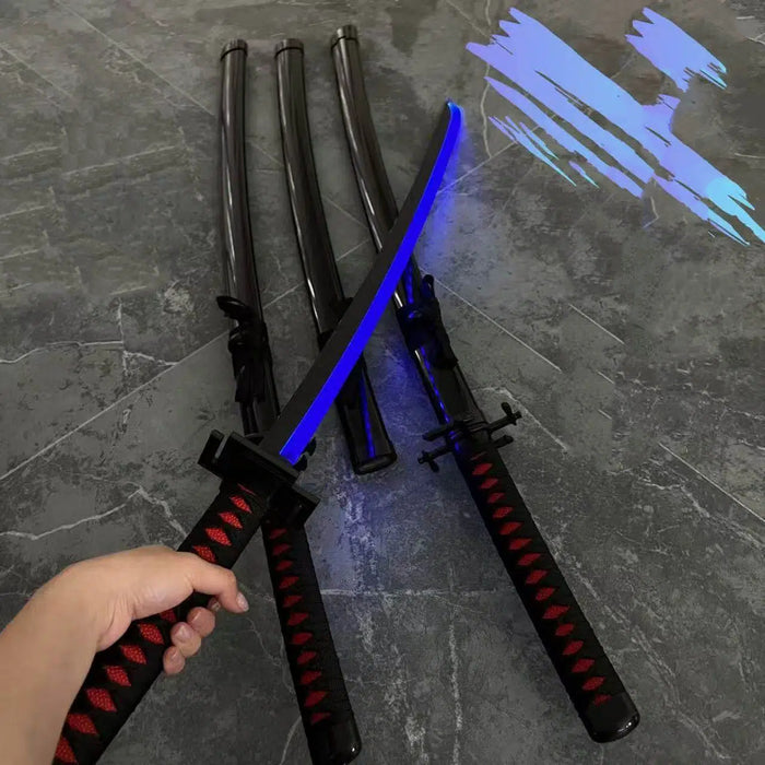 Bleach Ichigo Light up Wooden Katana with chain (Blue) G328