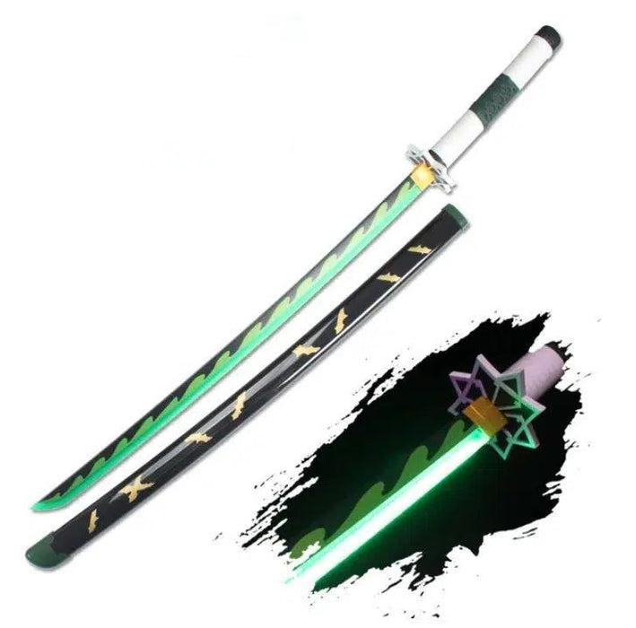 Demon Slayer Sanemi Light up Wooden Katana (Green) G207