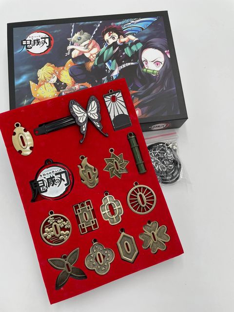 Demon Slayer Anime Wearing necklace Pendant Cosplay Charm set accessories