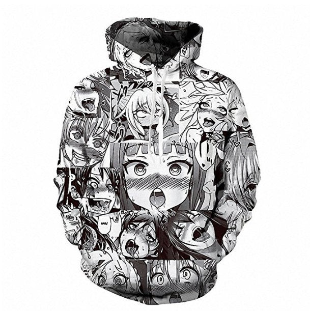 Anime Ahegao Hentai Funny 3D Print Pullover Hoodie Jumper Clothes