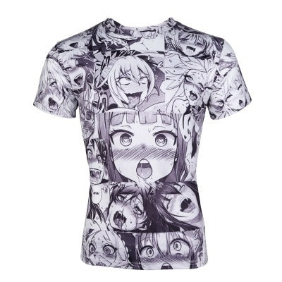 Anime Ahegao Hentai Funny 3D Print Pullover T-Shirt Clothes