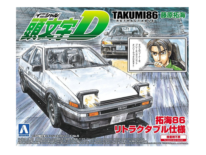 AOSHIMA Initial D Takumi Fujiwara's AE86 Toyota 1/32 Scale Model Kit