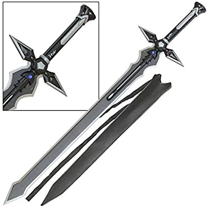 Metal Sword - Sword Art Online Kirito Kirigaya Dark Repulser Sword Leather Sheath 495B