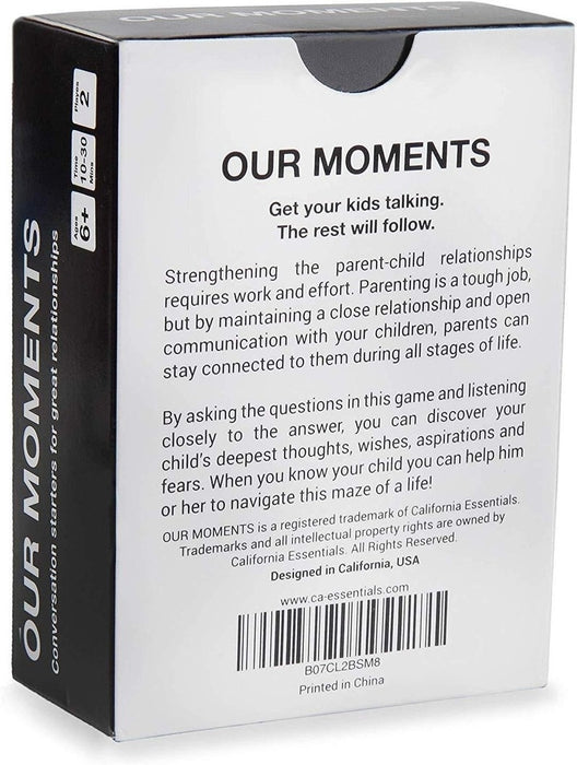 OUR MOMENTS Couples or Kids Conversation Starters for Great Relationships Board Game