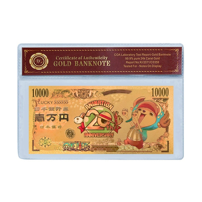 ONE PIECE Gold Foil Banknote 20th Aniversary accessories