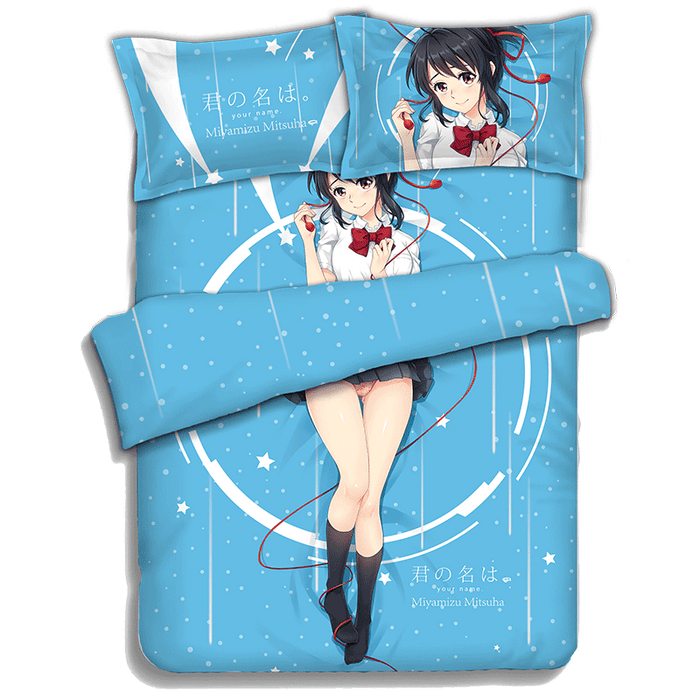 Your Name / Kimi No Nawa - Mitsuha - Anime 4pc Duvet Bedding Set