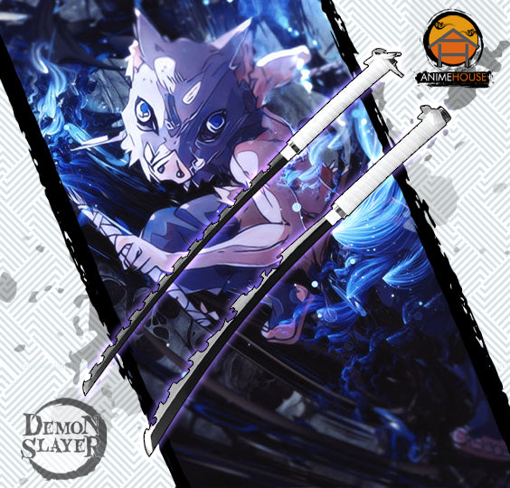 Metal Sword Demon Slayer - Inosuke Hashibira Grey Nichirin Katana 1 Piece