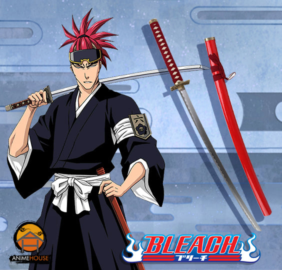 Metal Sword - Bleach- Abarai Renji Zabimaru Steel Blade Red Scabbard 427