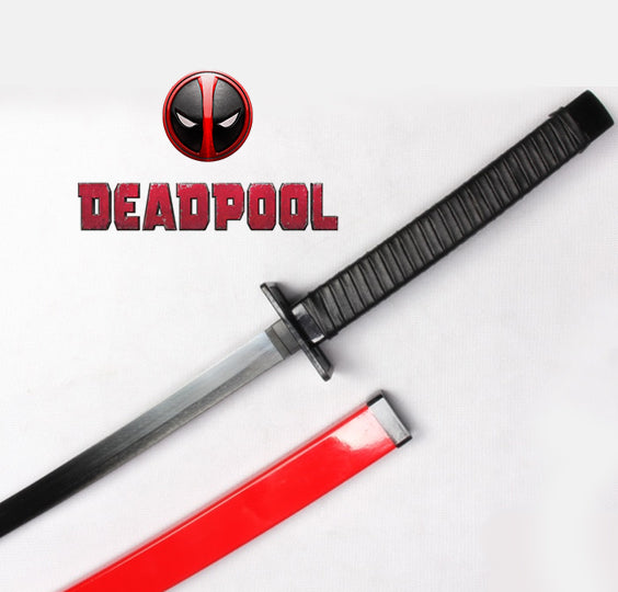 Metal Sword - Marvel Deadpool Double Twin Katana Sword Set RED 317b