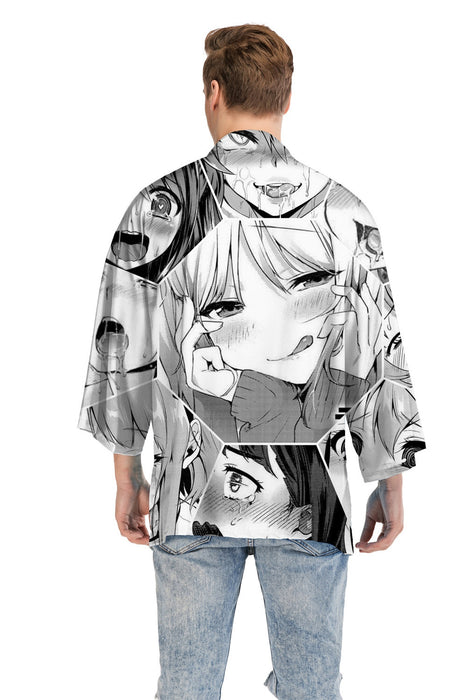 Anime Ahegao Hentai Funny 3D Print Pullover COSPLAY CASUAL COAT UNISEX COUPLES HAORI TOPS